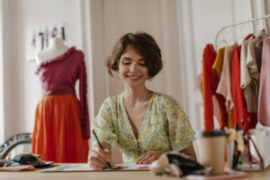 Student learning fashion design and exploring entrepreneurship