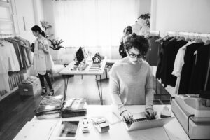 Student learning fashion design and exploring entrepreneurship